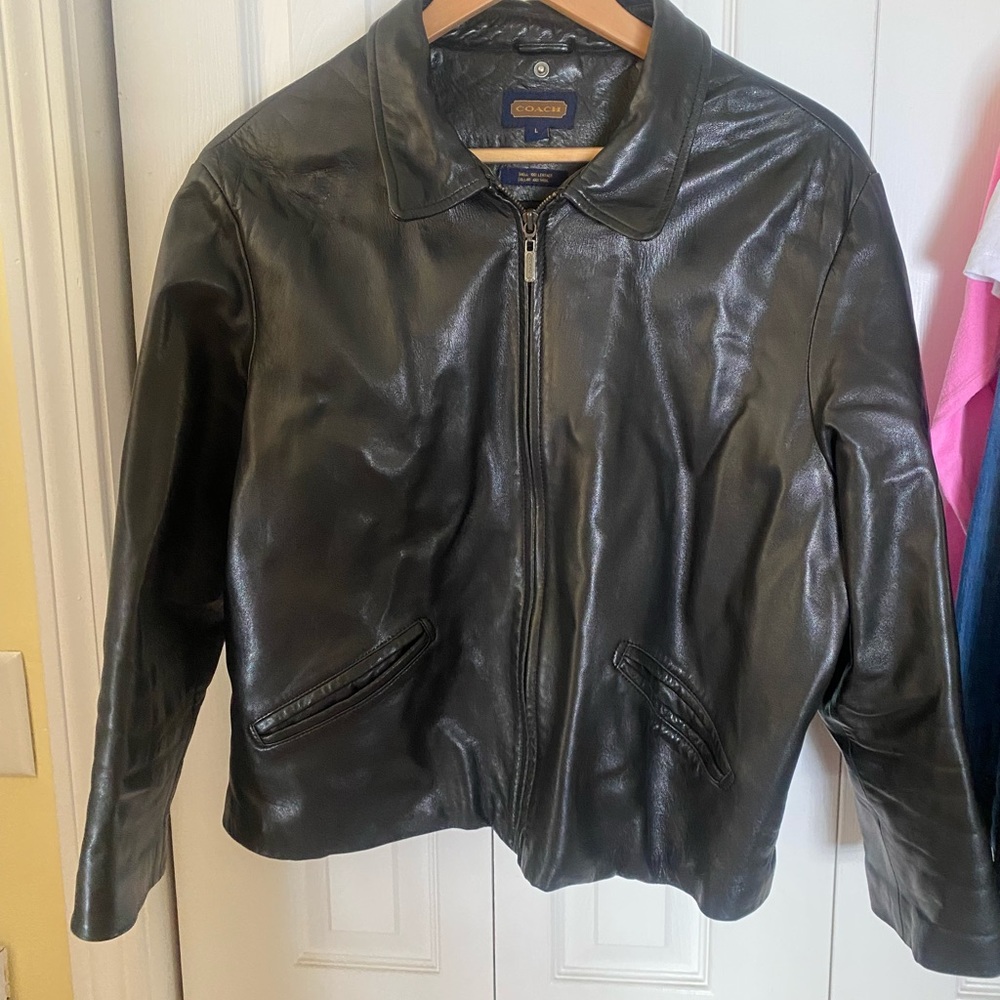 Leather jacket, excellent condition. Coach leather is so soft.